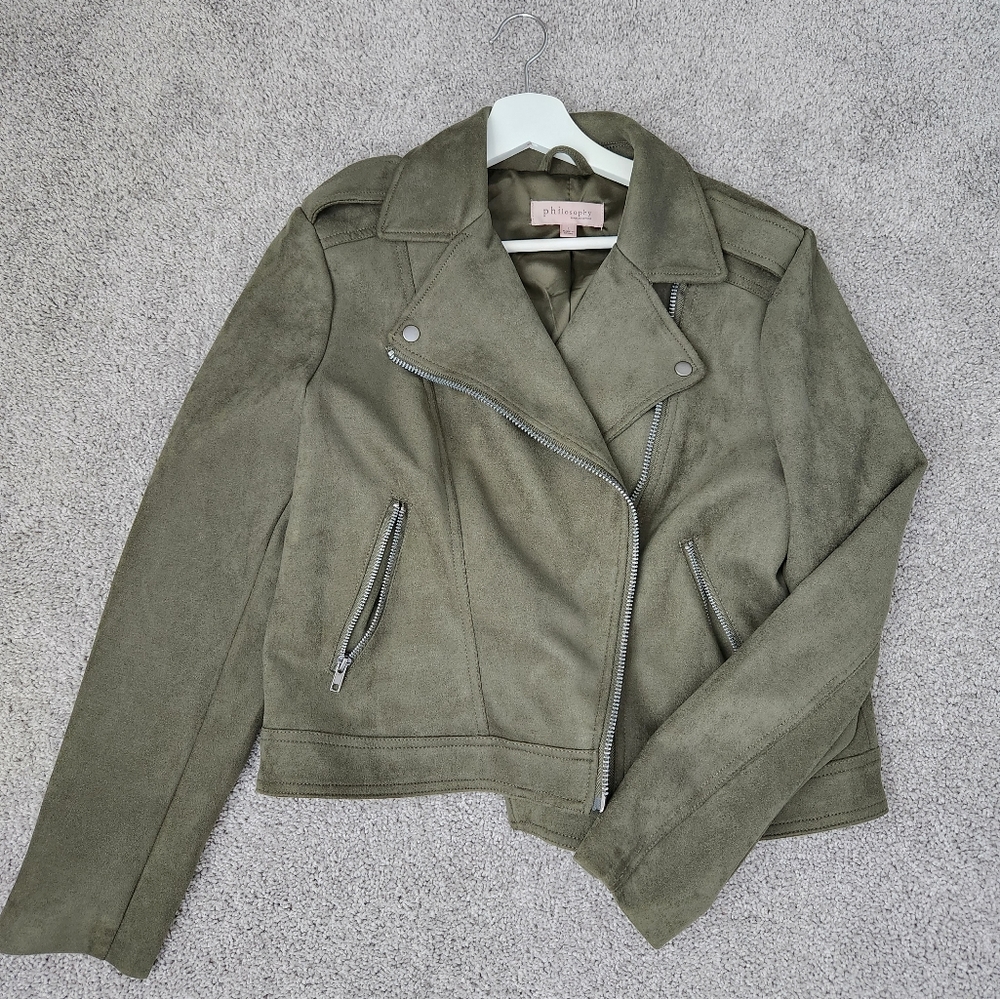 Philosophy faux suede biker jacket